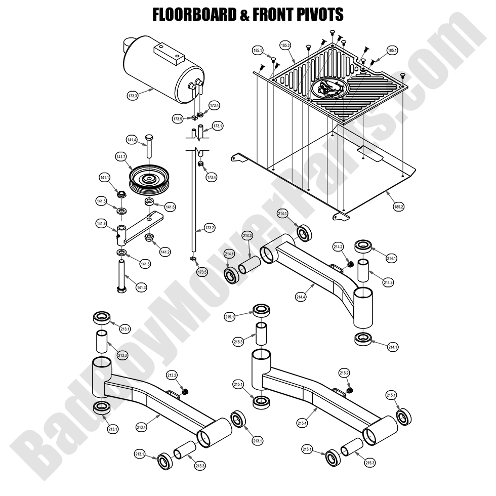 2515 - Bad Boy Mower Parts Lookup > 2021 > ZT Elite > Floorboard & Front Pivots